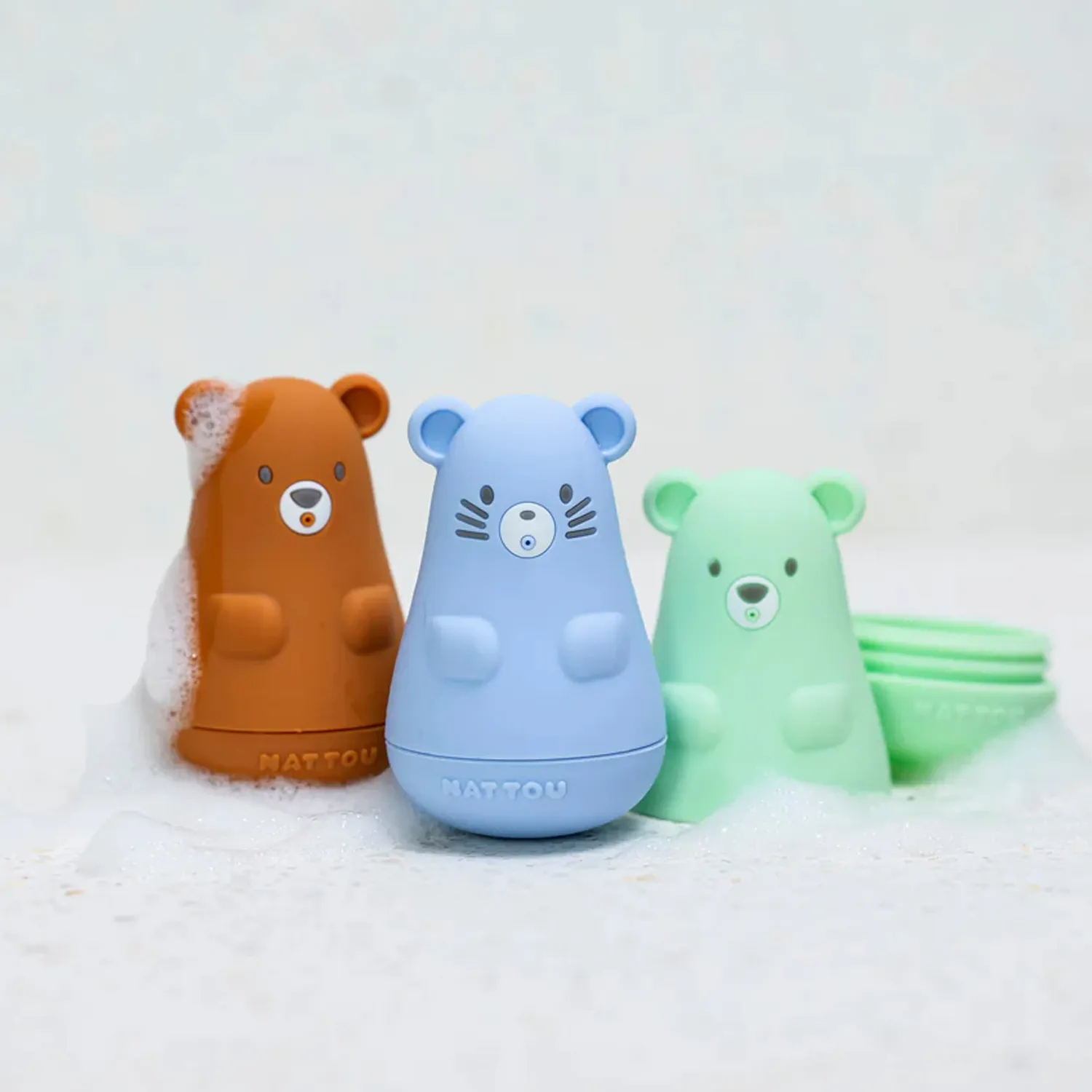 Набор игрушек Nattou Silicon Toy для купания 3 штуки