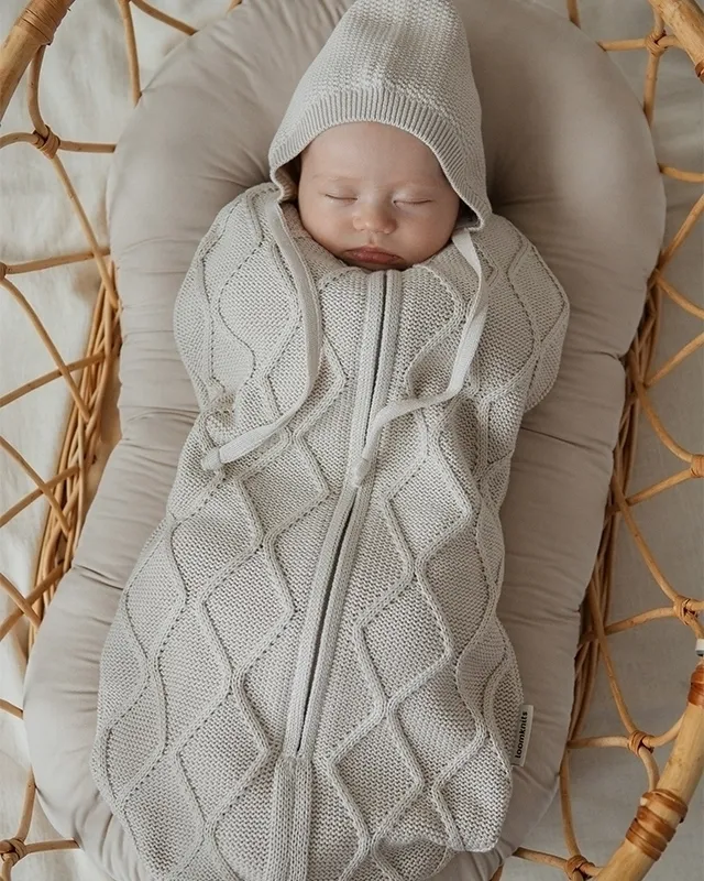 Кокон детский LoomKnits Oliver вязаный Топленое молоко 62 (0-3 мес) LW0190-034-62. Изображение 2