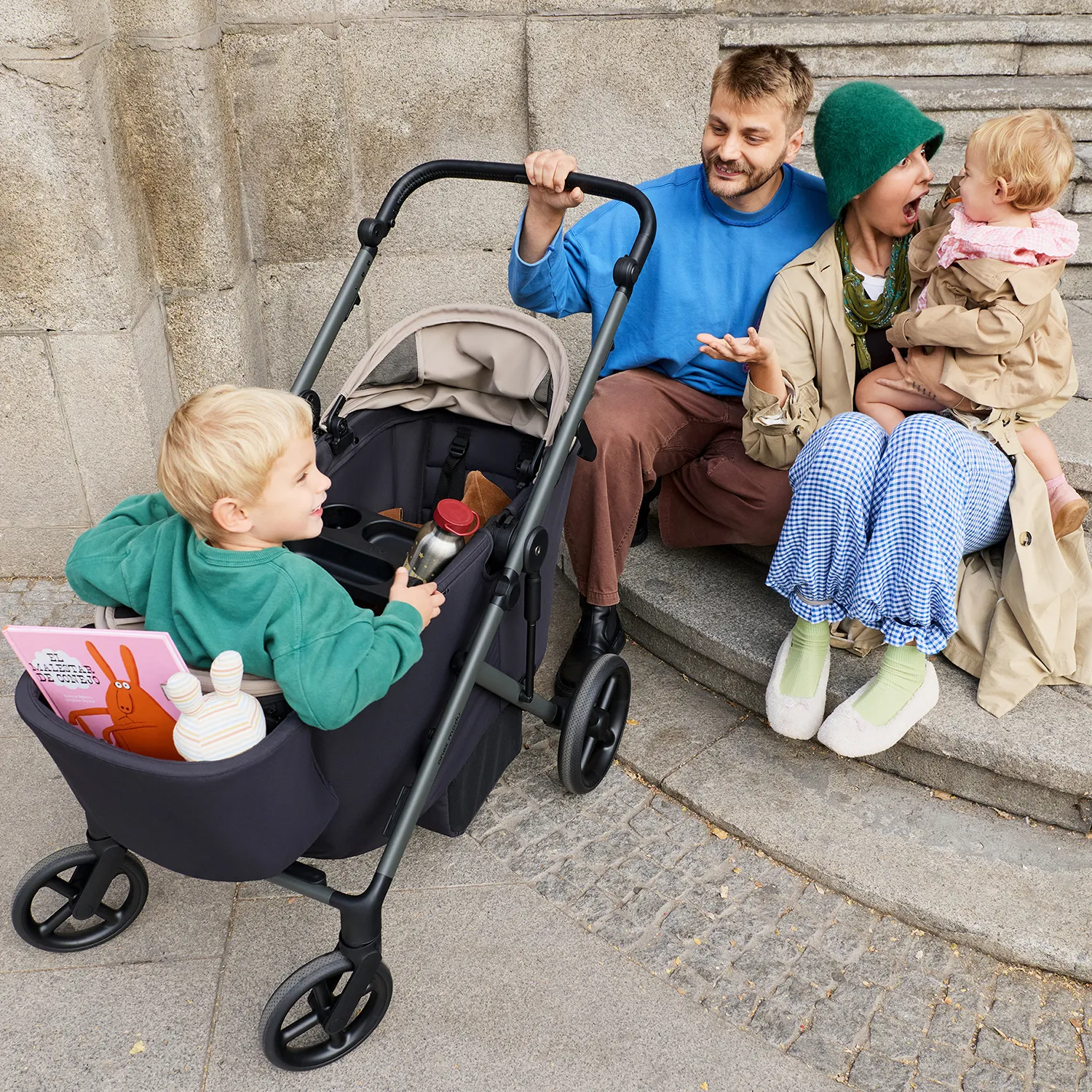 Коляска-вагончик прогулочная Wagon для двойни Anex Modu