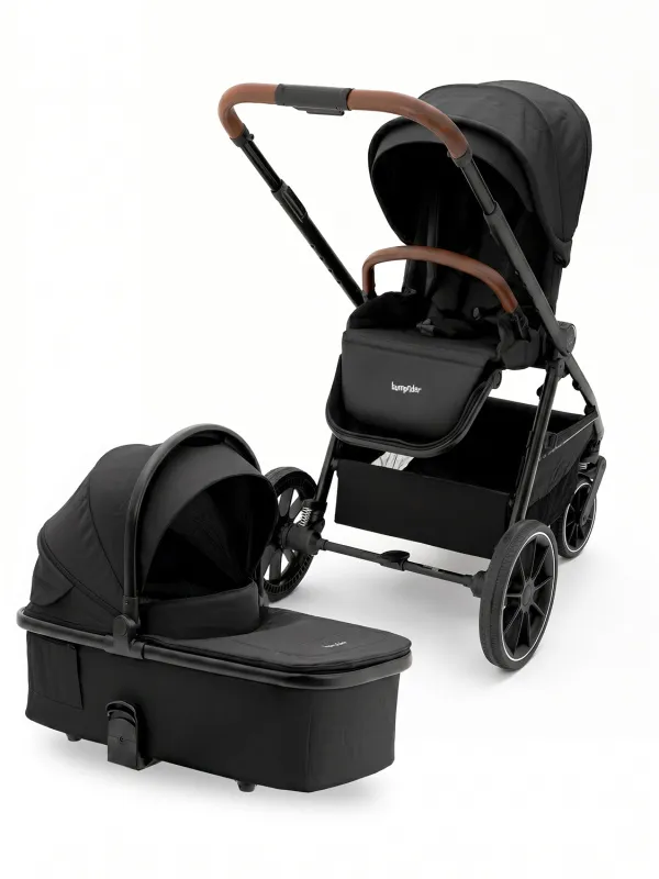 Коляска 2 в 1 Bumprider Atlas, большая люлька, пружинная амортизация Black черный. Изображение 24