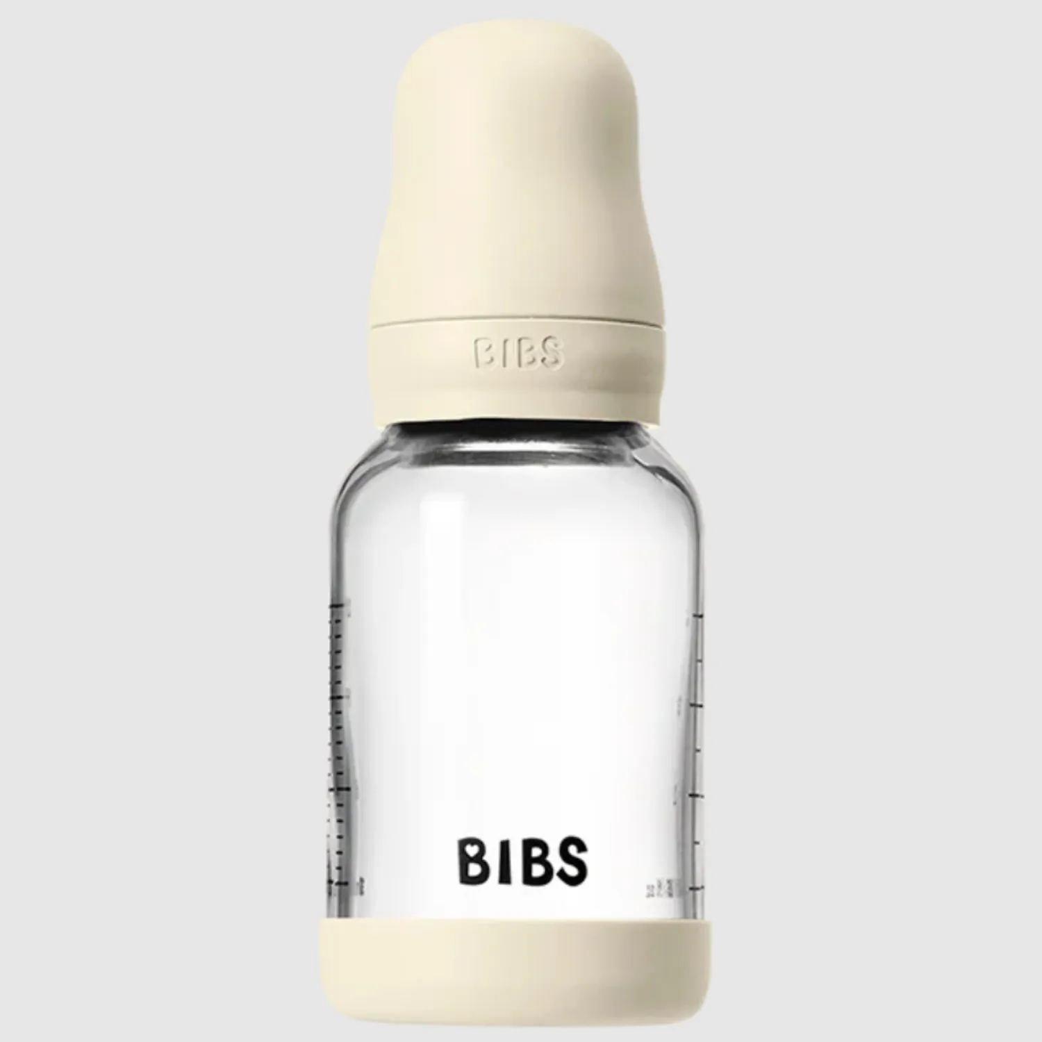 Бутылочка BIBS стеклянная для кормления с латексной соской медленный поток 120 мл 