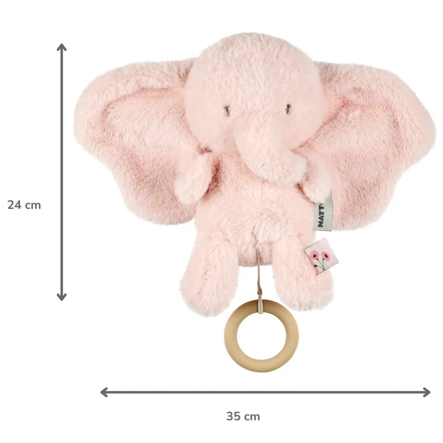 Игрушка мягкая Nattou Musical Soft toy FANFAN Слонёнок pink музыкальная 759182