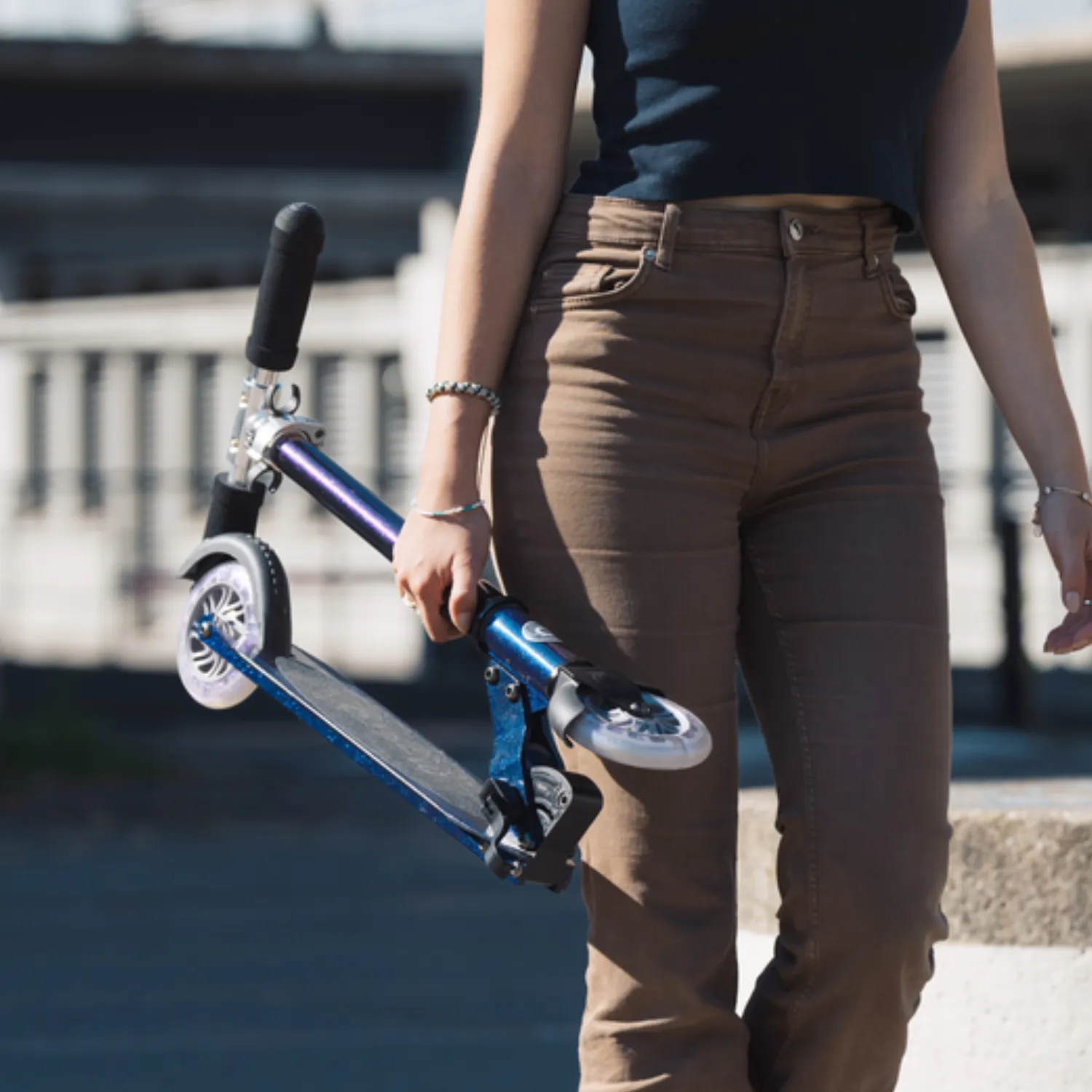 Самокат Micro Sprite светодиод LED со светящимися колёсами