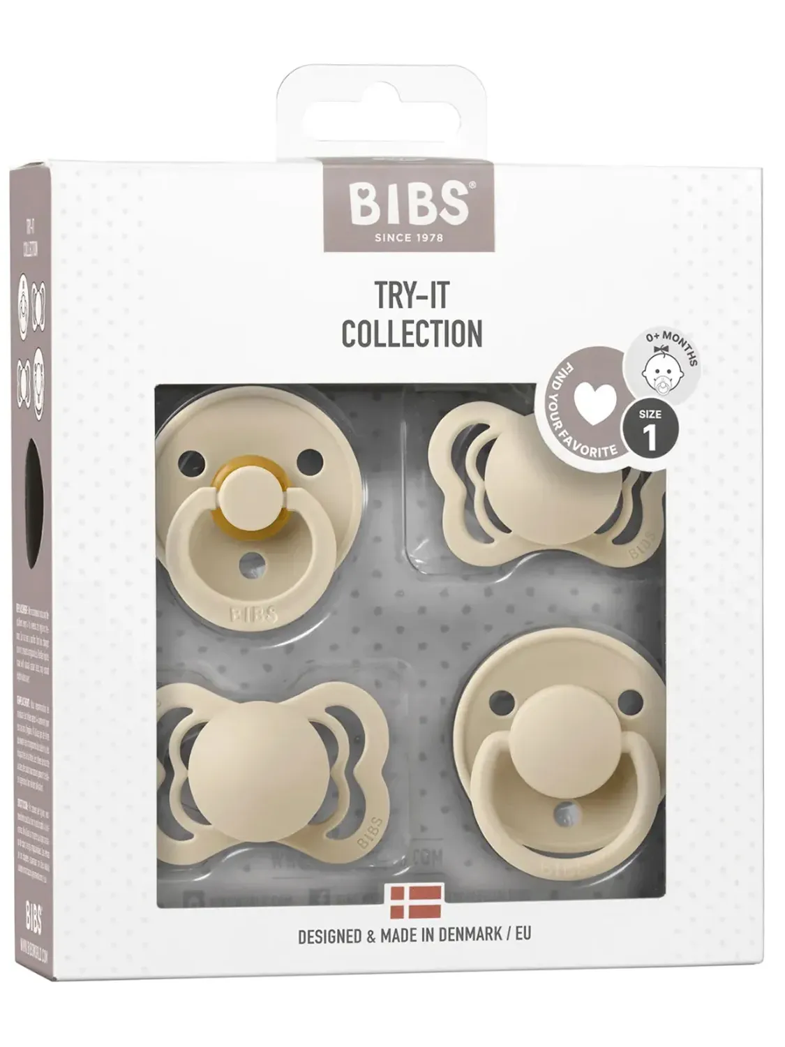 Набор пустышек BIBS Try-it, 4 шт. 0+ мес.