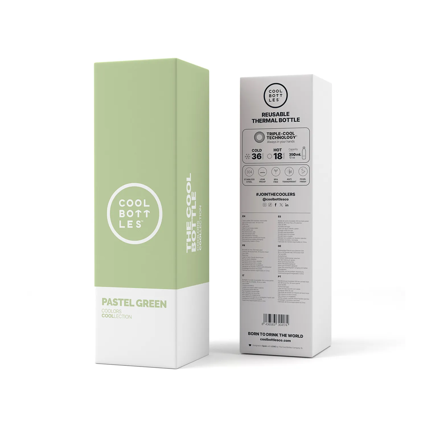 Термос-термобутылка Cool Bottles Pastel Green 350 мл CB350PAG