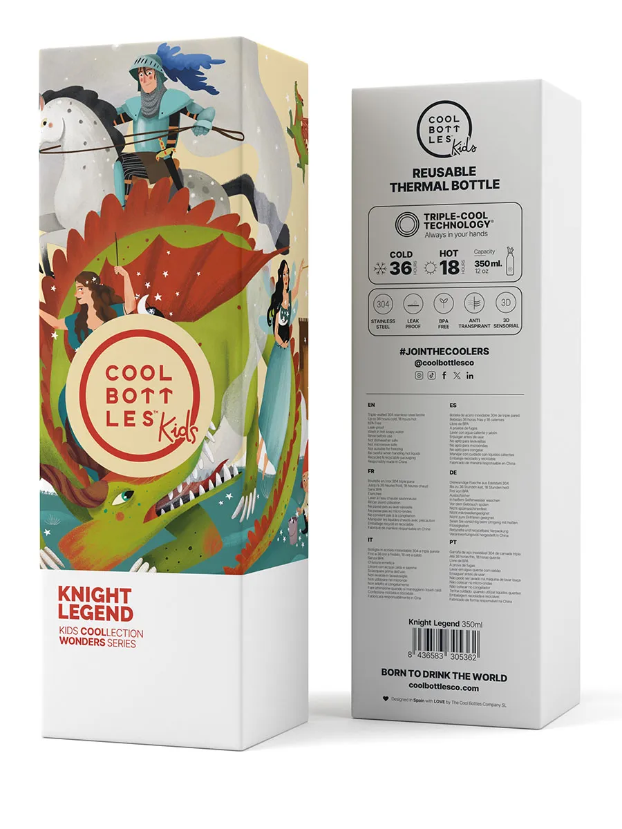 Термос-термобутылка Cool Bottles Kids серия Wonders Knight Legend 350мл CBBK35KL. Изображение 4
