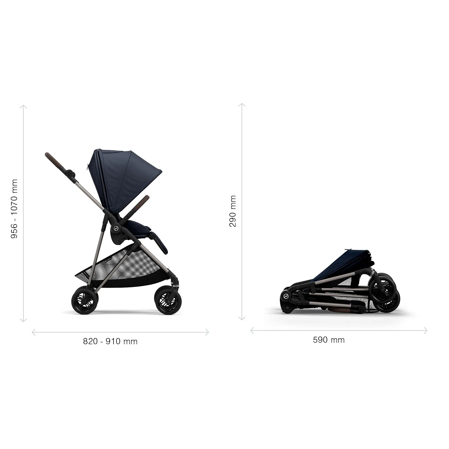 Коляска прогулочная Cybex Melio Carbon с дождевиком 2024
