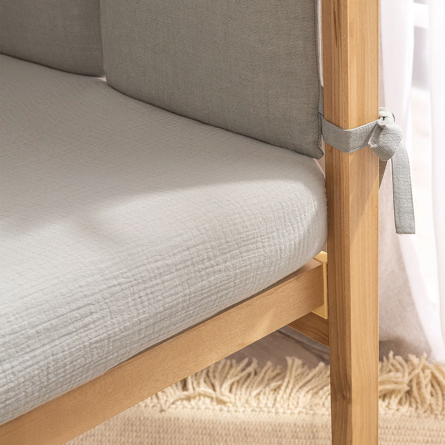 Комплект постельного белья Perina Muslin 3 предмета 120х60 Гуси/Шалфей КПБ3-М.1.22х2.8