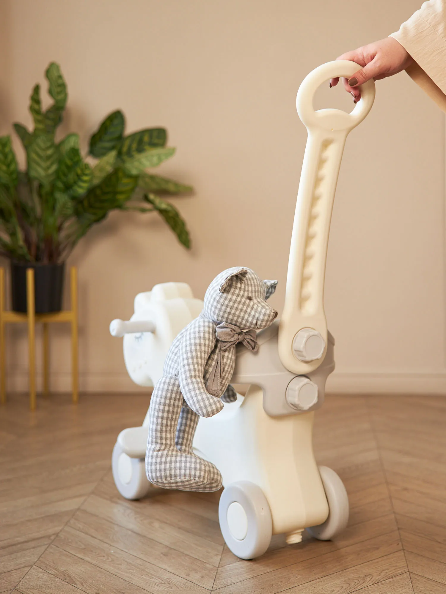 Лошадка-качалка-беговел UNIX Kids (с ручкой)