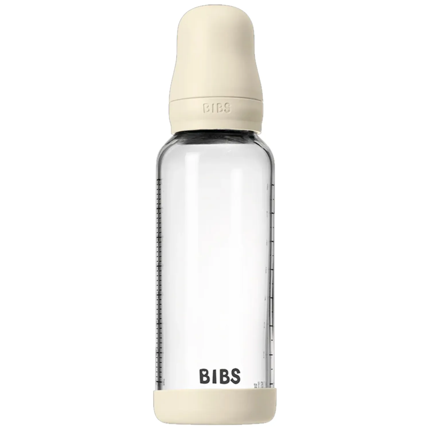 Бутылочка BIBS стеклянная для кормления с латексной соской средний поток 240 мл