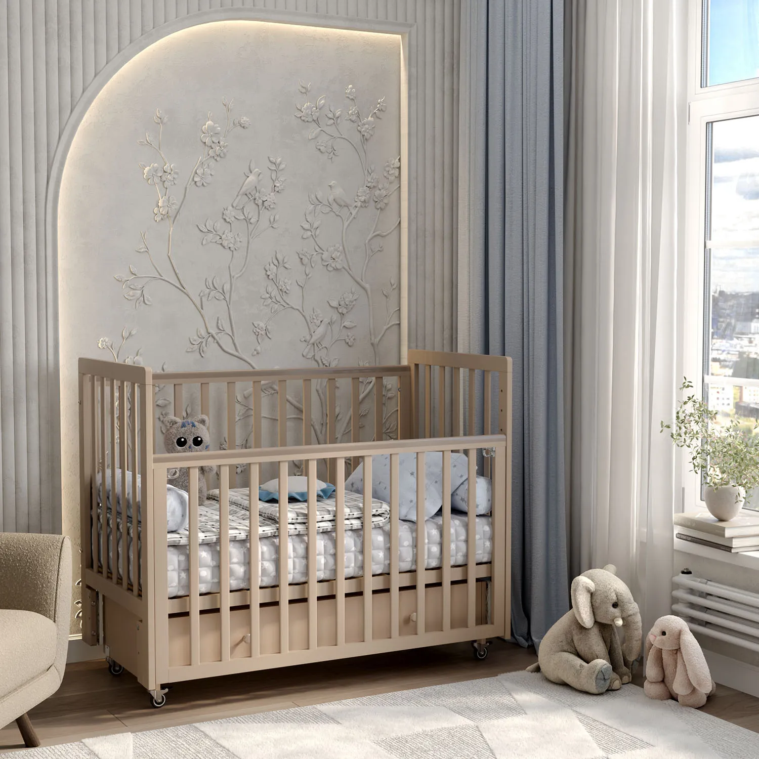 Кровать ANTEMI Classic Sleep 120х60 с ящиком-маятником