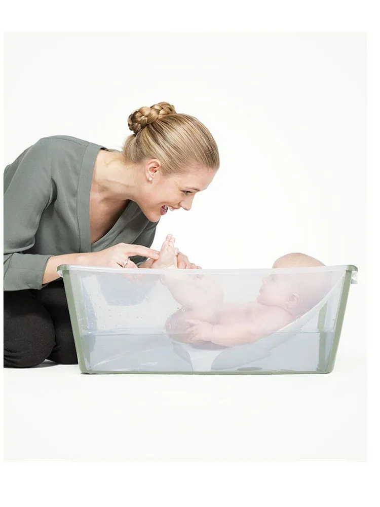 Ванночка с горкой Stokke Flexi Bath Bundle, Tub with Newborn Support Зеленый (Transparent Green) 531508. Изображение 11