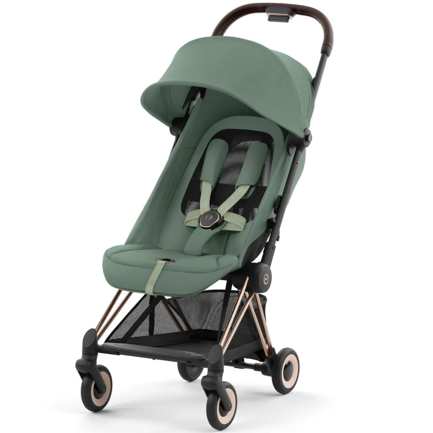 Коляска прогулочная Cybex Coya шасси Rosegold с дождевиком и бампером
