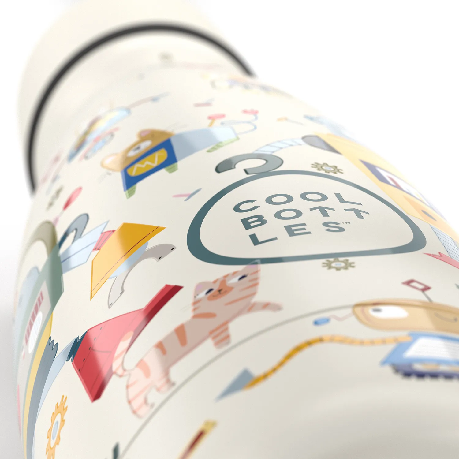 Термос–термобутылка Cool Bottles Kids серия Playland Messy Robots 350 мл