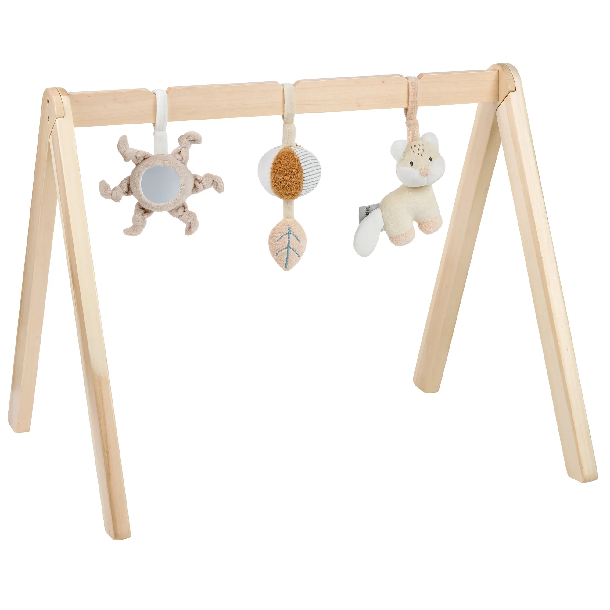 Деревянная арка Nattou FLO, ERNEST & OLI Лиса, Лев и Слоник с подвесом 682220