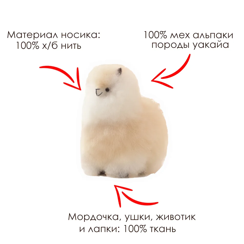 Игрушка мягкая ЛеРаРу Альпака уакайа Арекипе 15 см