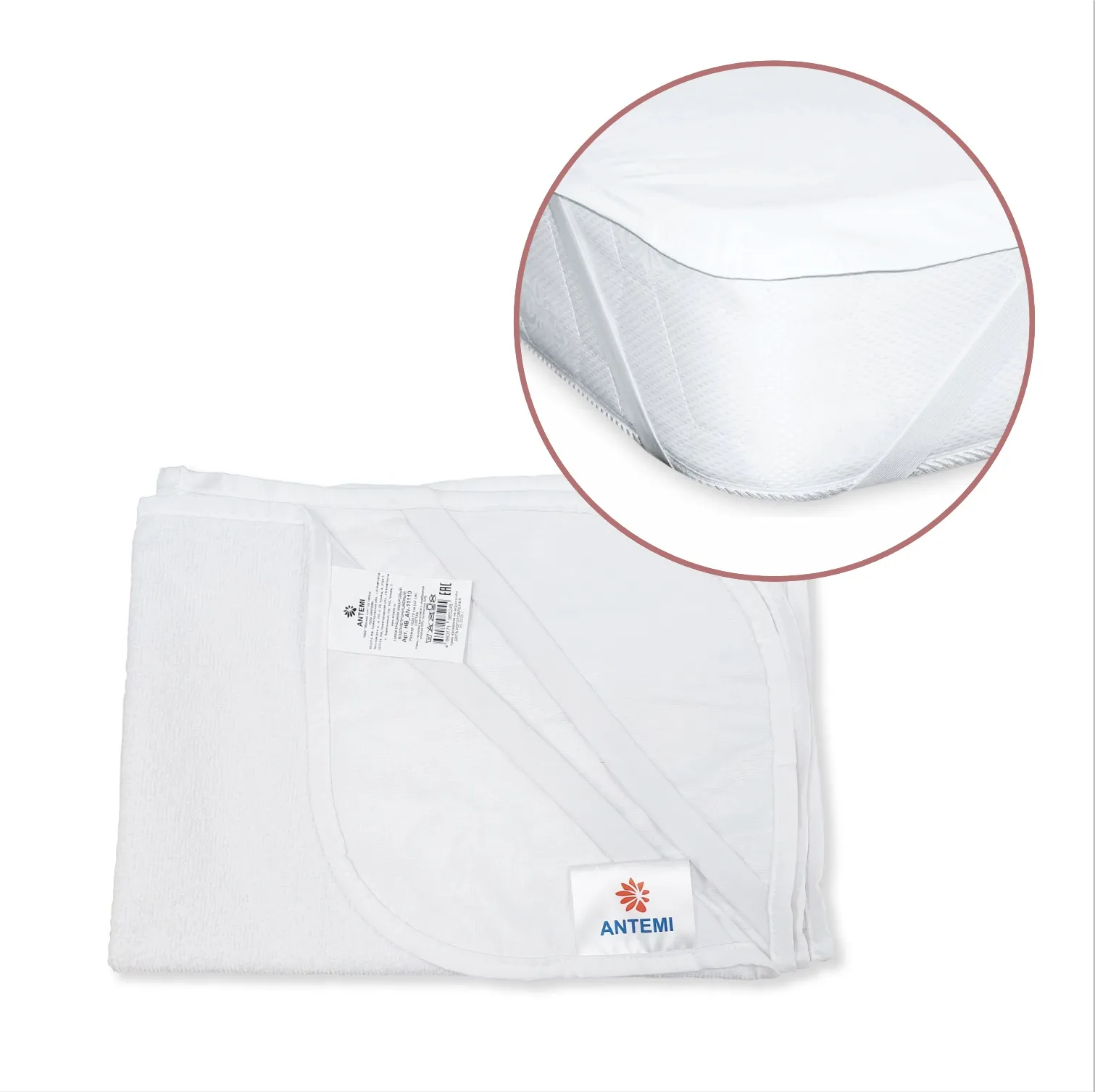 Наматрасник ANTEMI водонепроницаемый на фиксаторах 100х70см HB_AN-11110