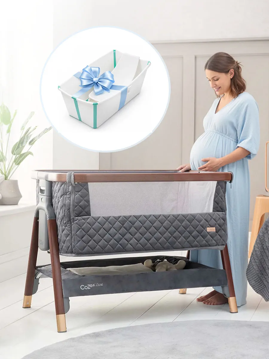 Колыбель Tutti Bambini CoZee Luxe Walnut/Slate + Ванна с горкой Stokke White Aqua 531505