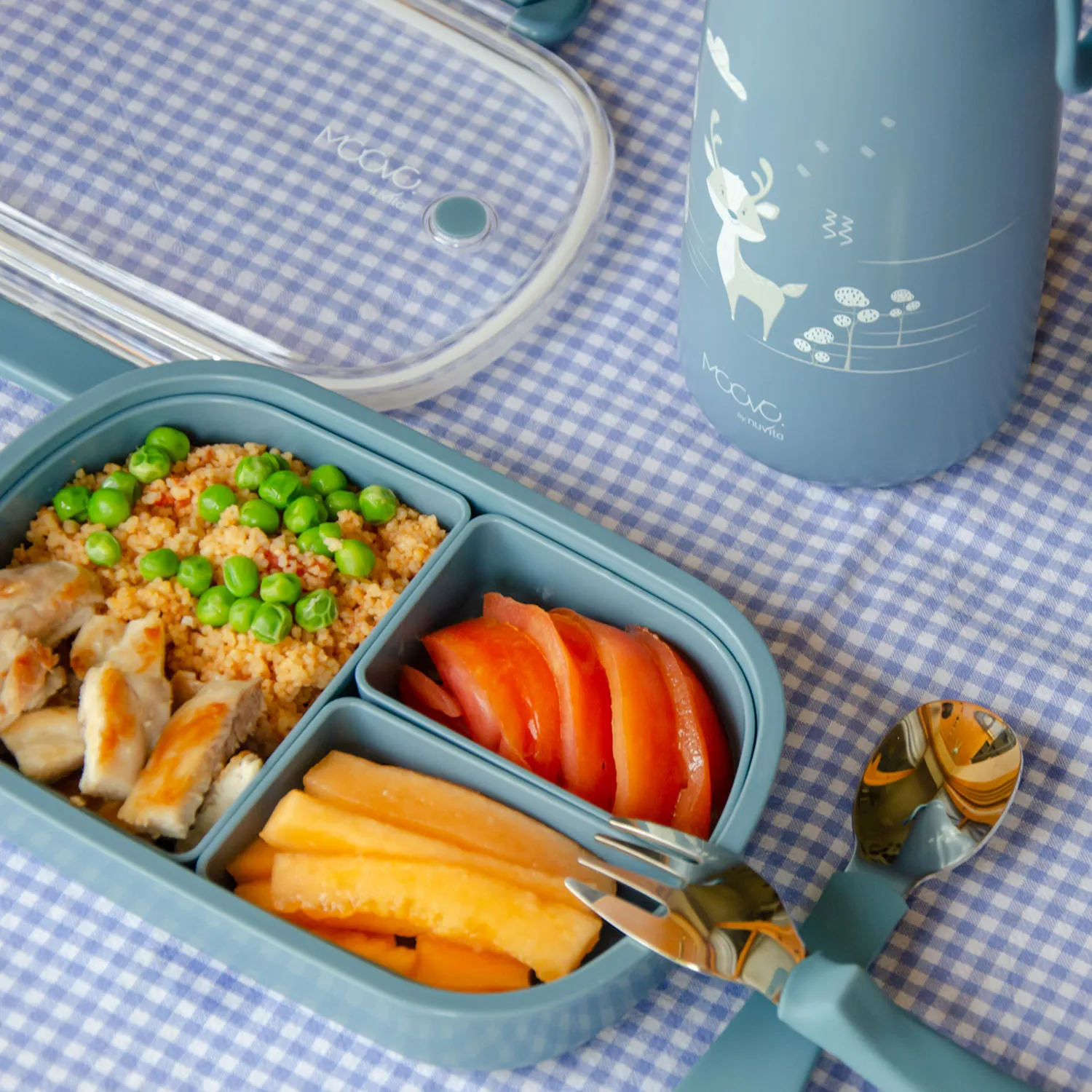 Ланч-бокс Nuvita MOOVO с тремя секциями 4420, 490 мл