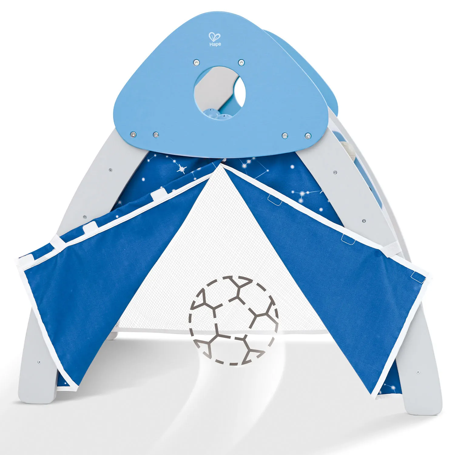 Комплекс игровой детский HAPE 4-в-1 Пиклер с горкой, скалодром E1222_HP