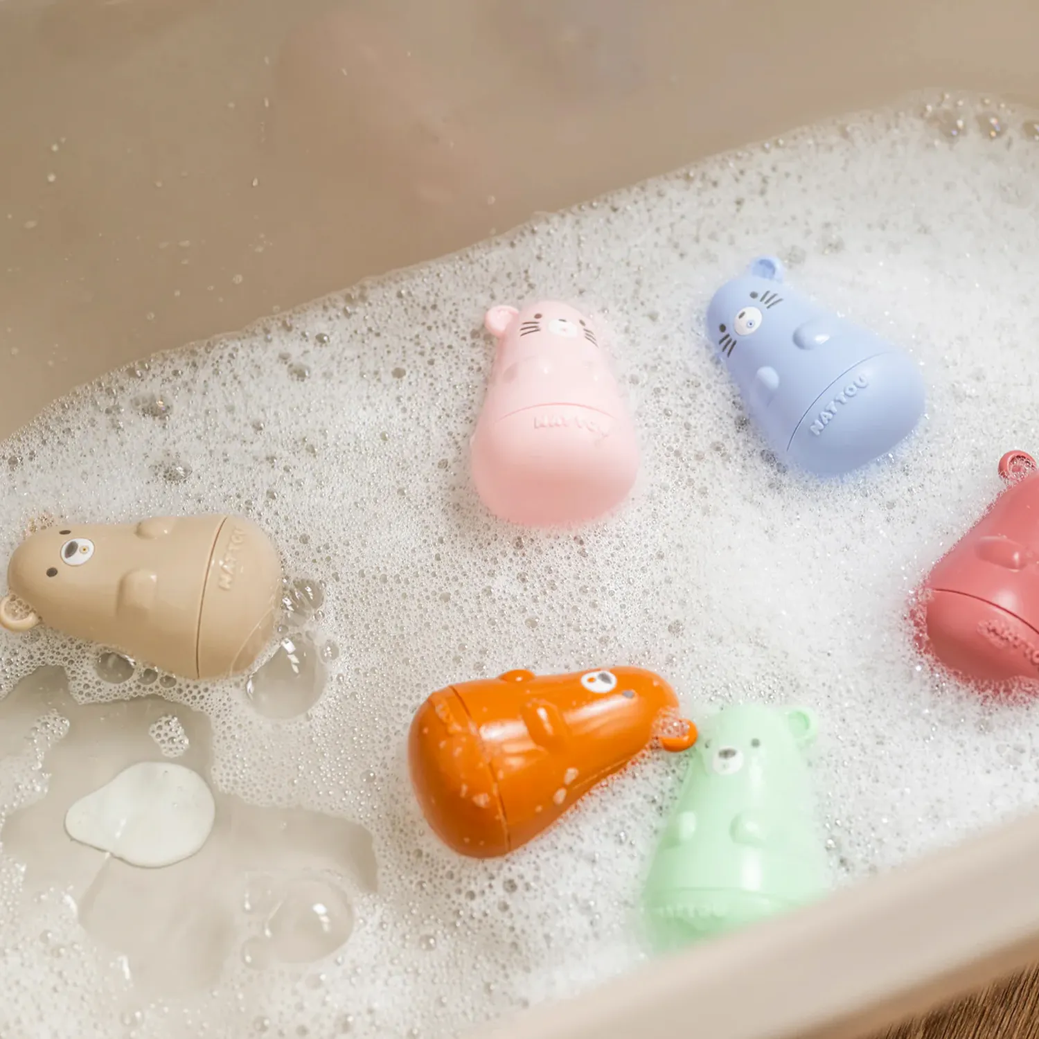 Набор игрушек Nattou Silicon Toy для купания 3 штуки