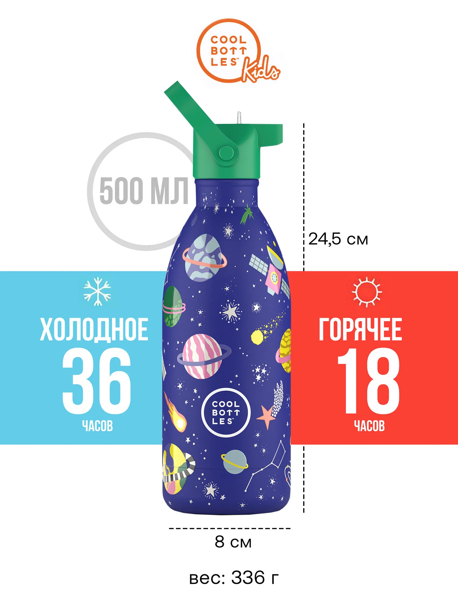 Термос-термобутылка Cool Bottles Kids Stellar Journey 500 мл