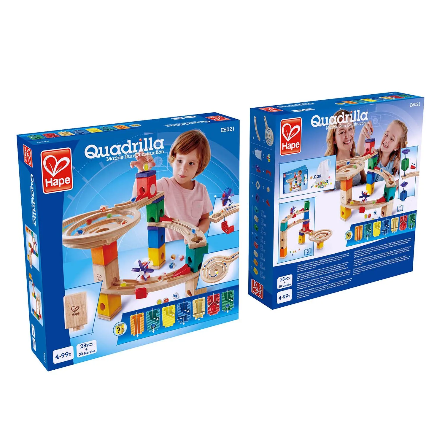 Конструктор детский HAPE Лабиринт Гонки с шариками и переходами, деревянный E6021_HP