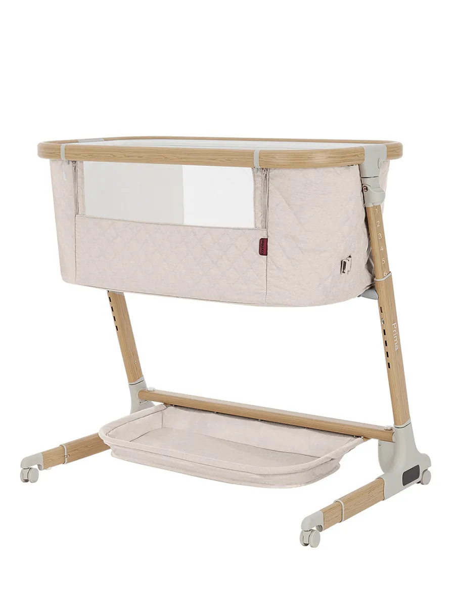 Кроватка CARRELLO Prima+ 79х50 см с электронным укачиванием Бежевый (Honey Beige) CRL-16504. Изображение 1