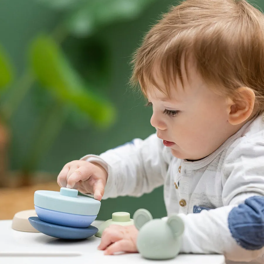 Игрушка-пирамидка Nattou силиконовая Мышка