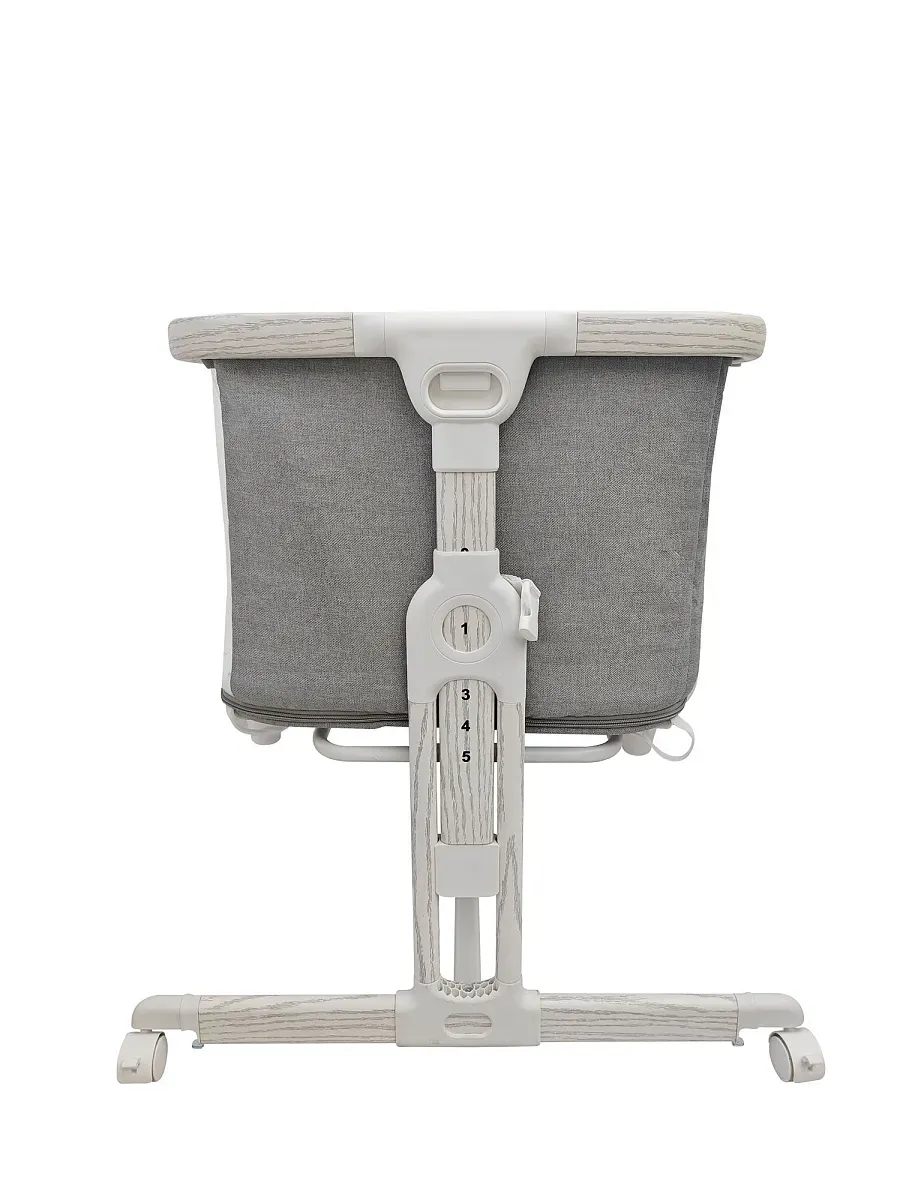 Люлька – колыбель 4 в 1 приставная Fiorellino BSB001, качалка, с колесами, серый (light gray) ПУ