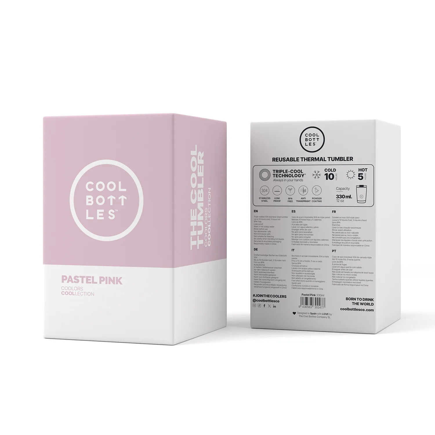 Термокружка Cool Bottles Tumbler Pastel Pink 330 мл CBT33PAP