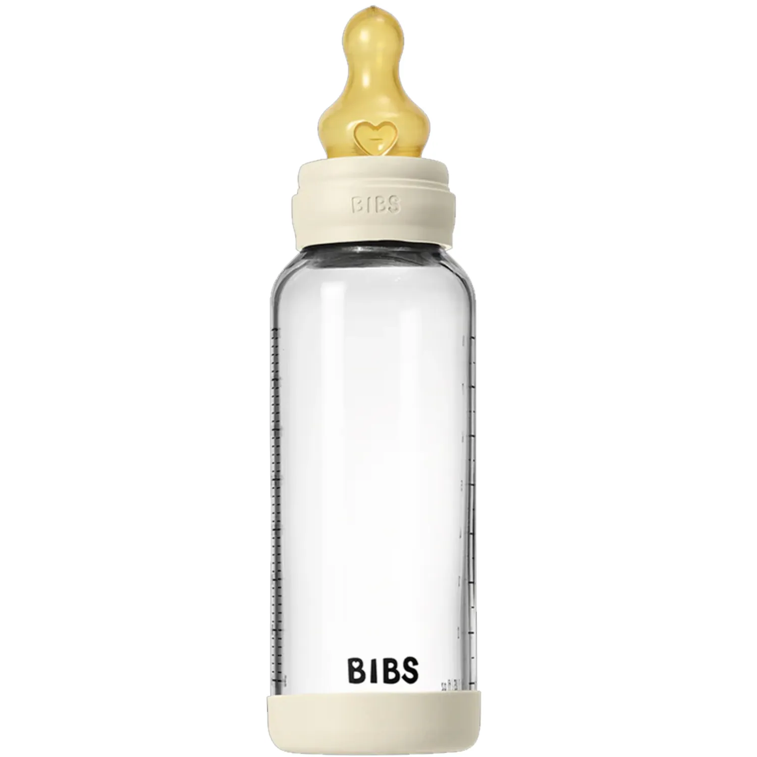 Бутылочка BIBS стеклянная для кормления с латексной соской средний поток 240 мл