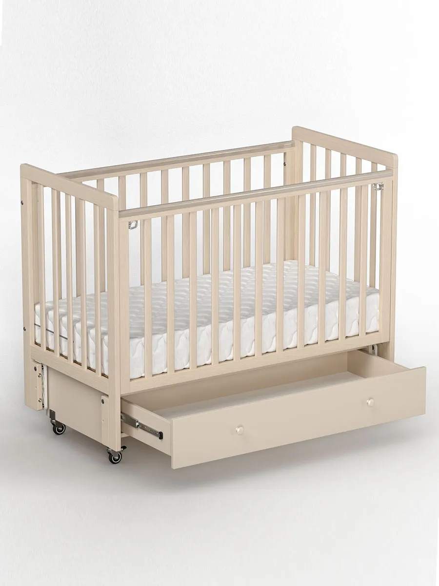 Кровать ANTEMI Classic Sleep Premium 120х60 с ящиком-маятником сатин НИК 24сатин. Изображение 9