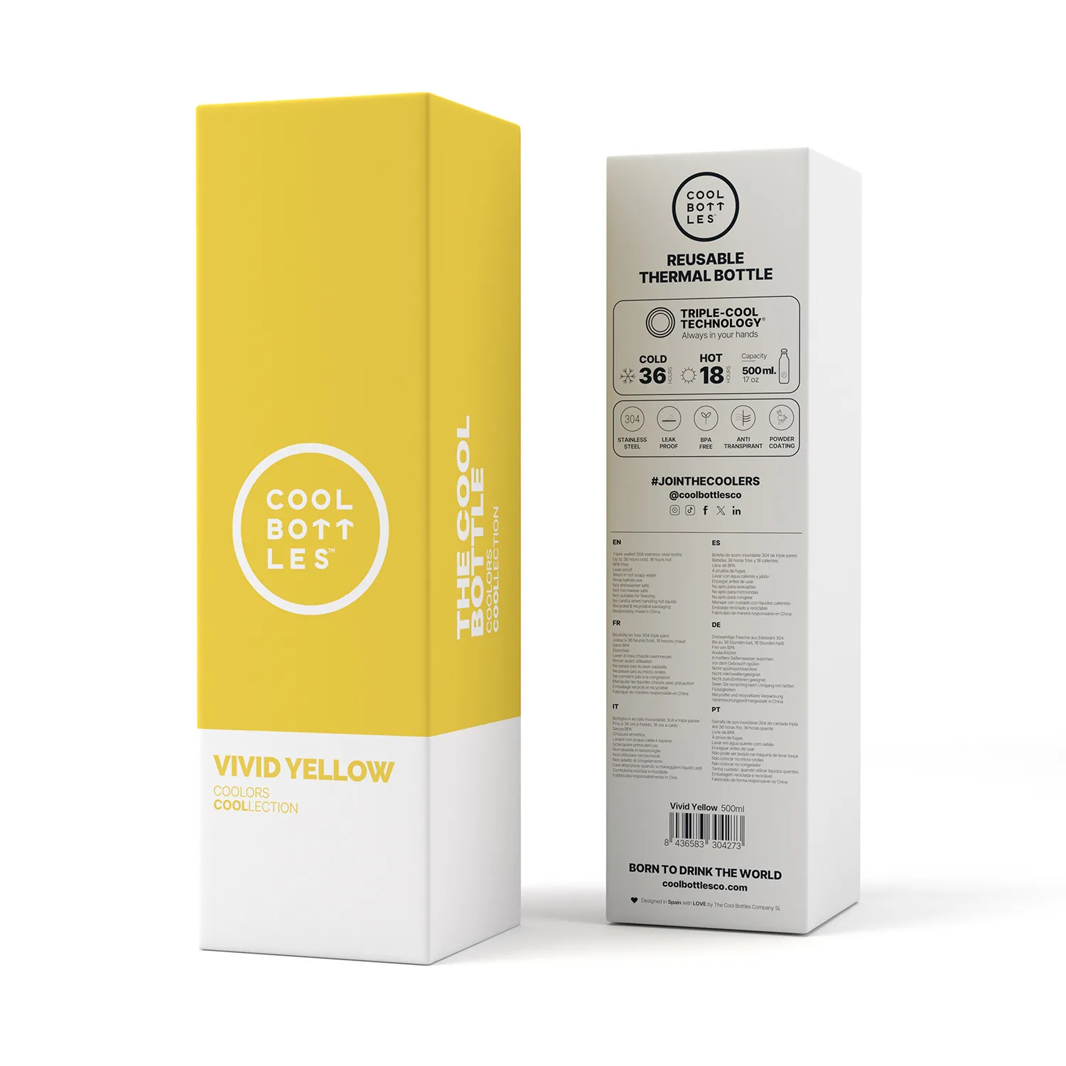 Термос-термобутылка Cool Bottles Vivid Yellow 500 мл