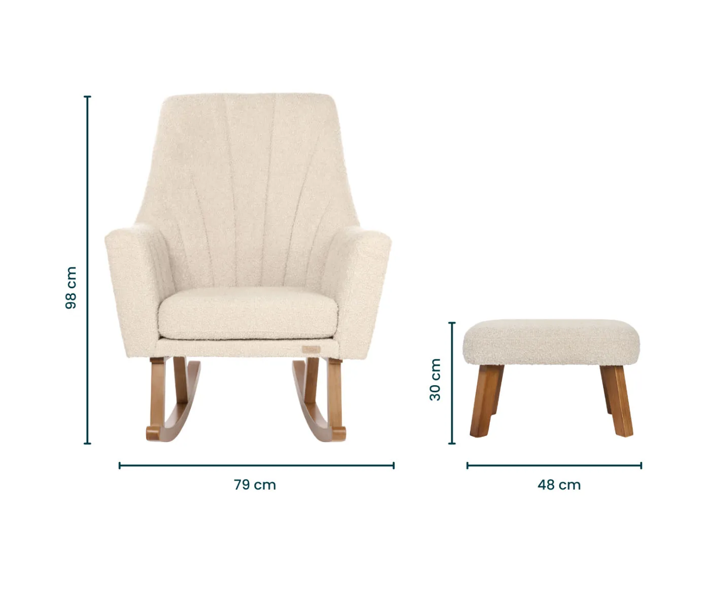 Кресло-качалка Tutti Bambini Jonah Luxe с пуфом для ног