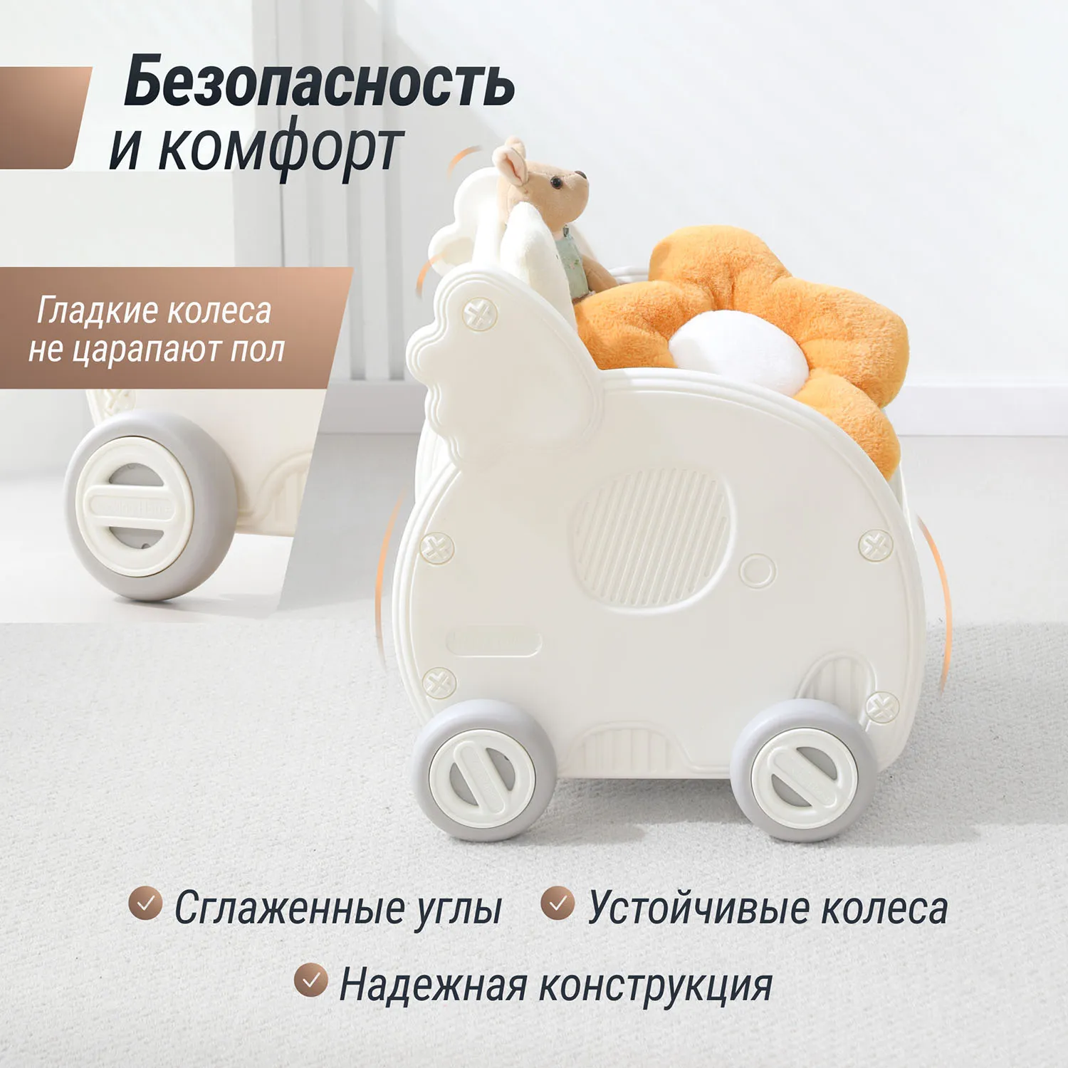 Тележка UNIX Kids Elephant White PCARTELEPHWT