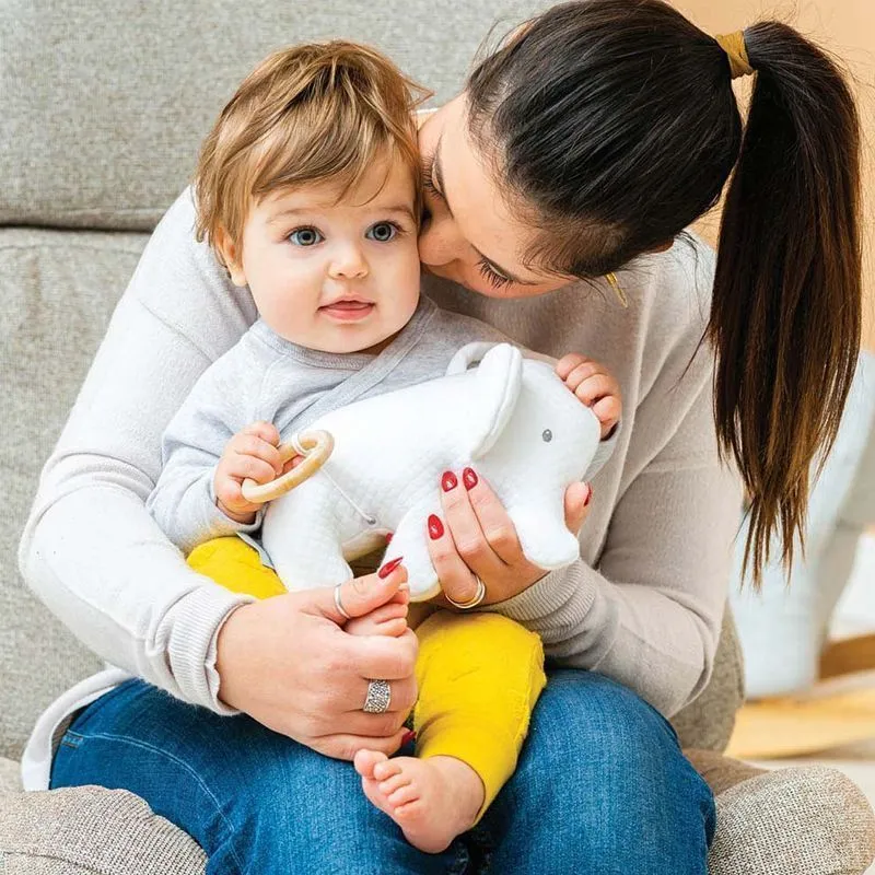 Игрушка мягкая музыкальная Nattou Soft Toy Tembo Jacquard Слоник 28 см 929370