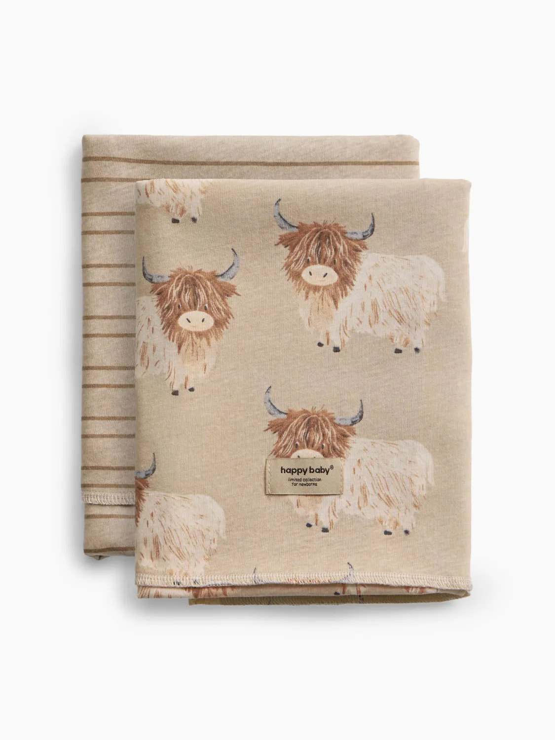 Набор пеленок Happy Baby детских 90x90 см 2 шт бежевый (beige) 87589. Изображение 1