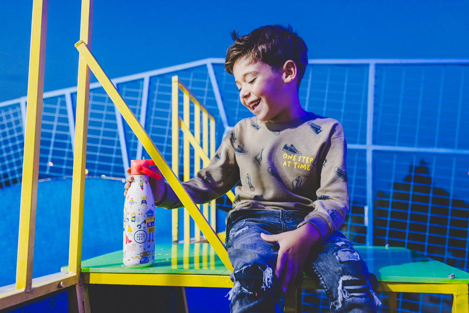 Термос–термобутылка Cool Bottles Kids серия Playland Messy Robots 350 мл