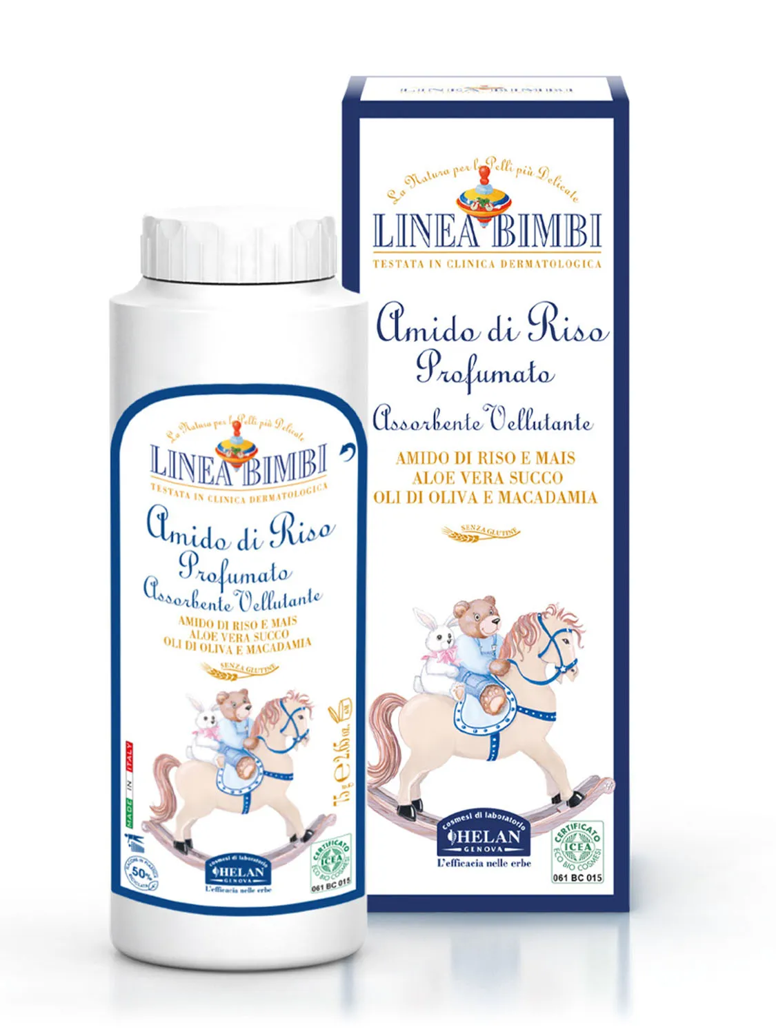 Присыпка детская HELAN Купание без слез рисовая парфюмированная 75 гр 139TN-RU