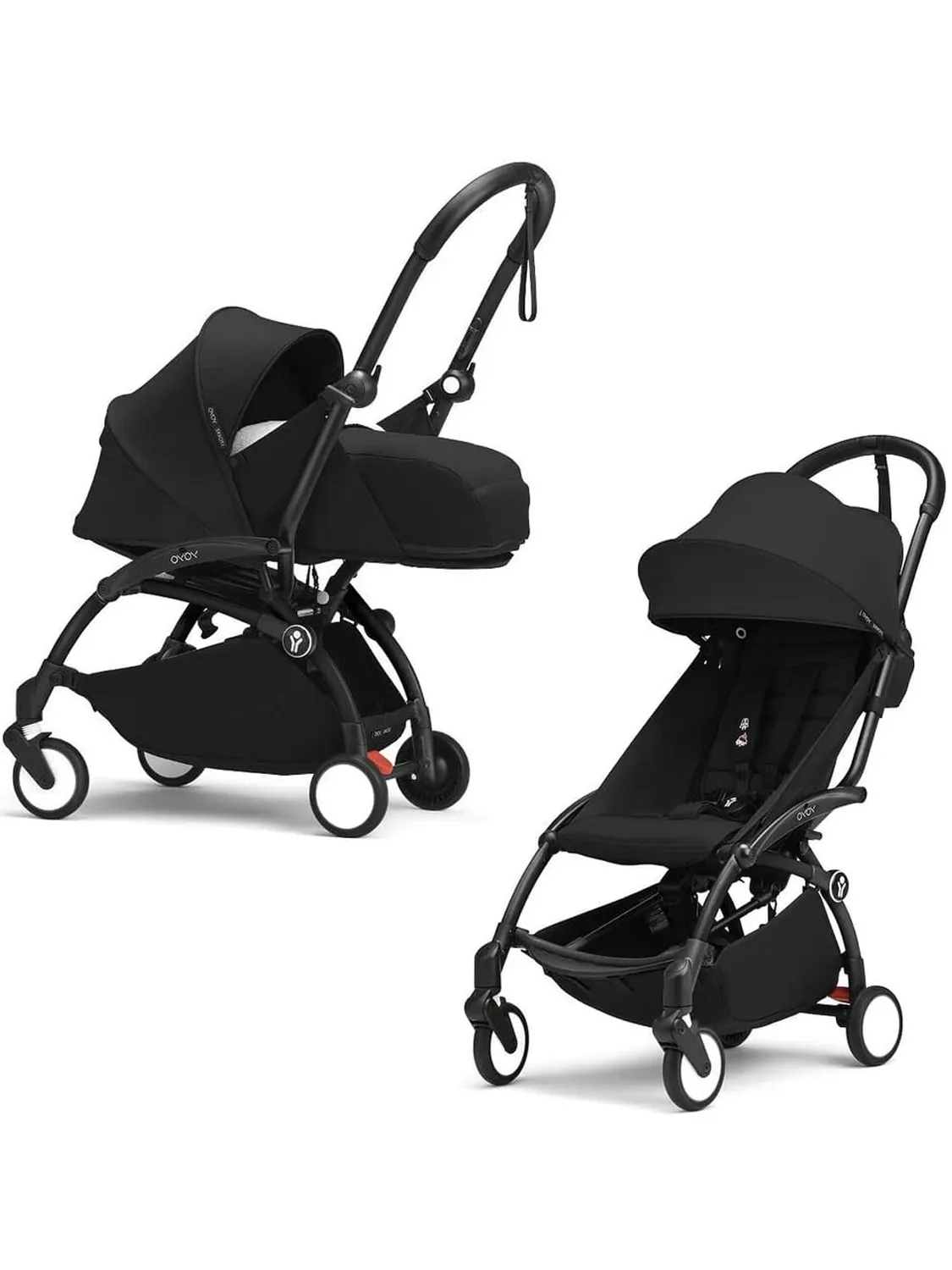 Коляска 2 в 1 Stokke YOYO3, черный, рама черная, люлька мягкая. Изображение 1