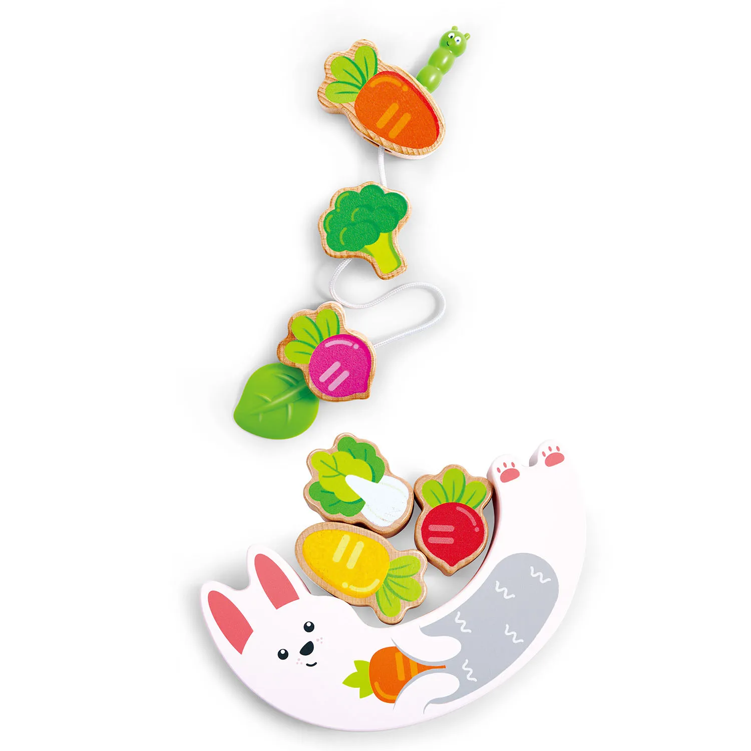 Игрушка HAPE шнуровка, балансир «Малышам» Собираем урожай с Зайкой  E0526_HP