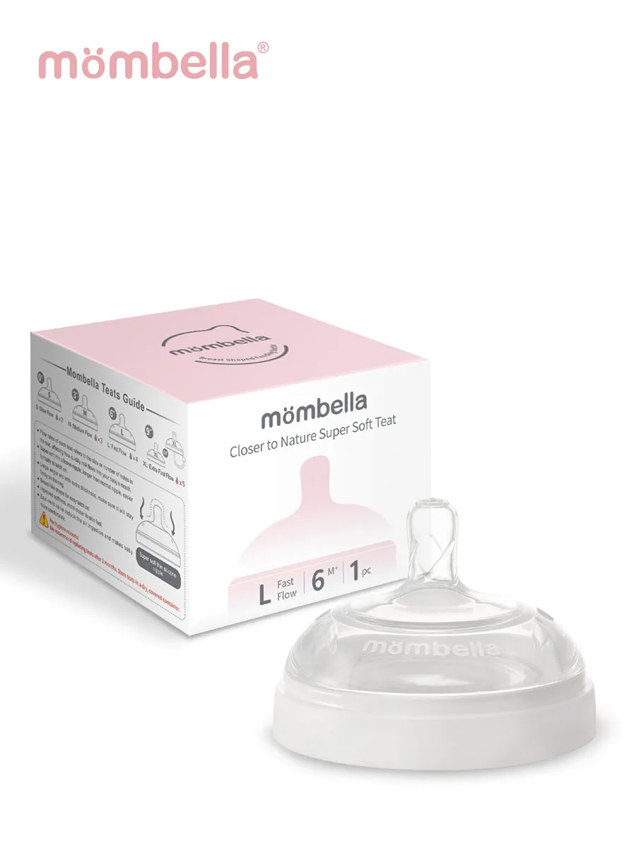 Соска Mombella для широкой бутылочки Wide Neck размер L белая 01855. Изображение 1
