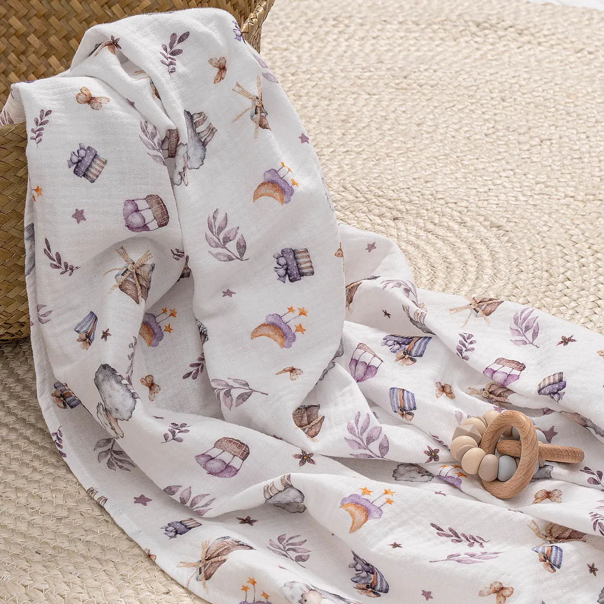 Пеленка PERINA муслиновая 130х110 см с принтом