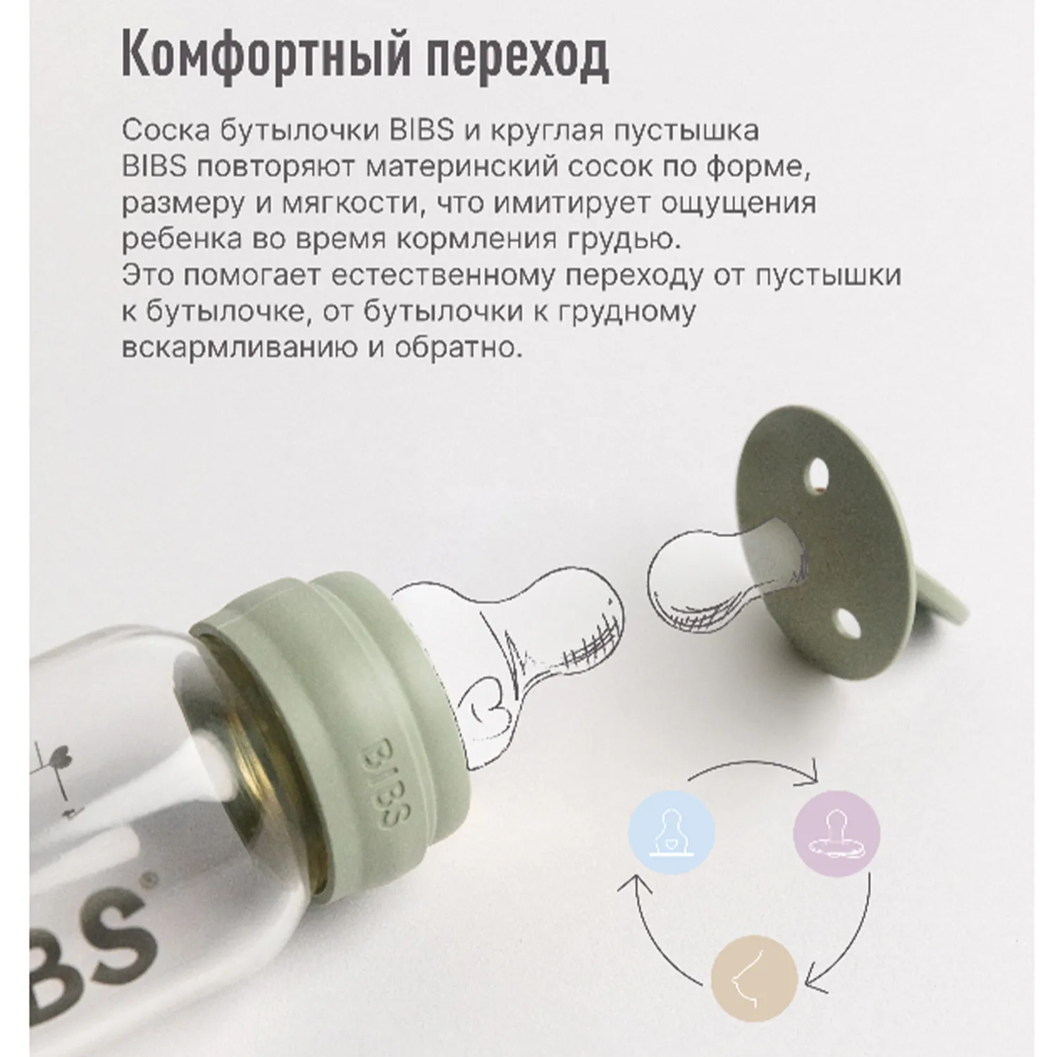 Соска BIBS силиконовая для бутылочки средний поток, 2 шт.