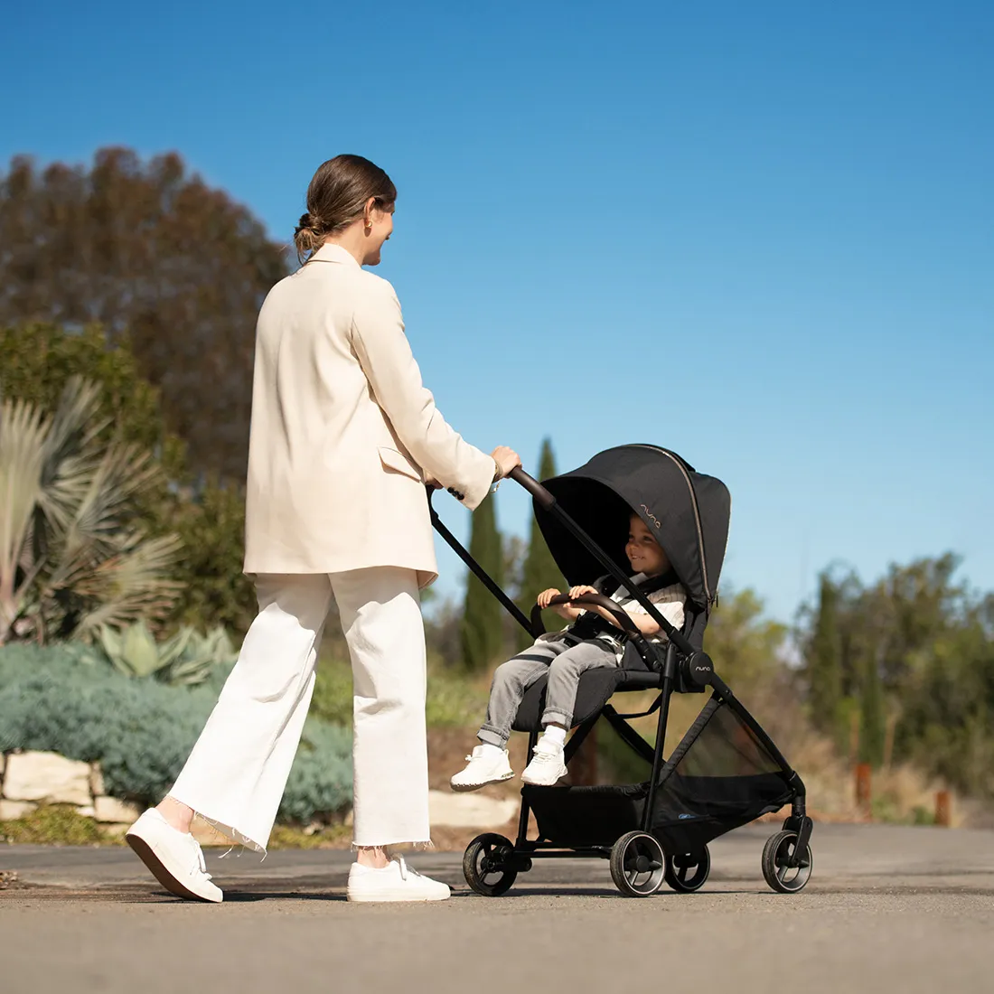 Коляска 2 в 1 Nuna IXXA NEXT, Черная (Riveted Rose) с люлькой LYTL, Черная (Riveted)