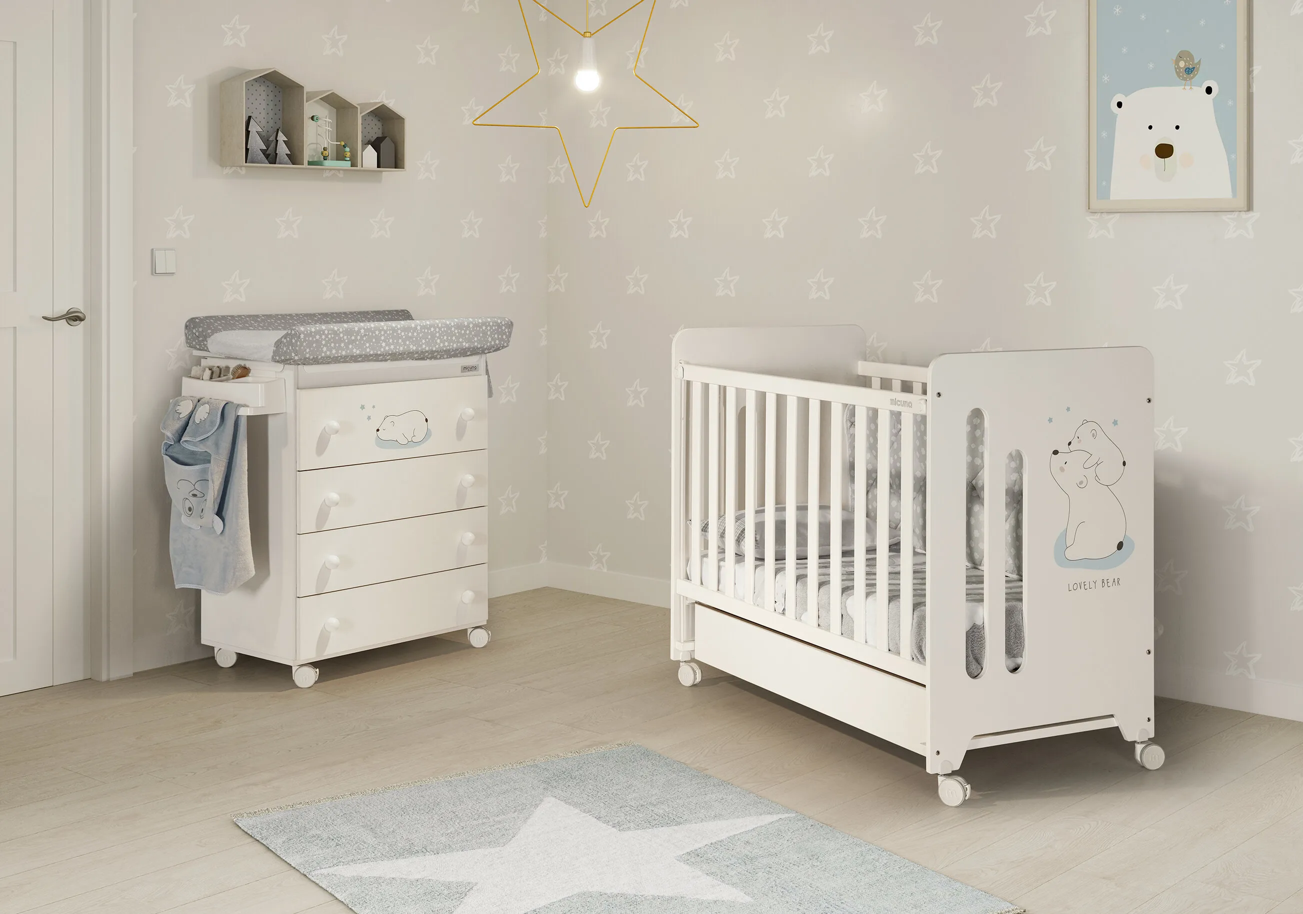 Приставная кроватка 120x60 Micuna Polar Bear