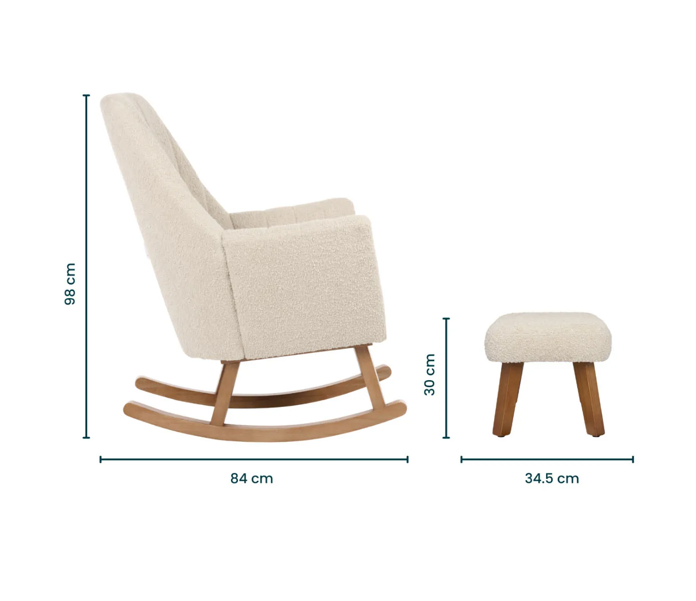 Кресло-качалка Tutti Bambini Jonah Luxe с пуфом для ног