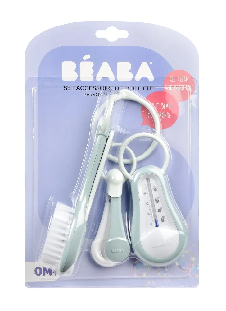 Набор Beaba Set Accessoire Toil щипчики для ногтей, термометр, расческа с щеткой