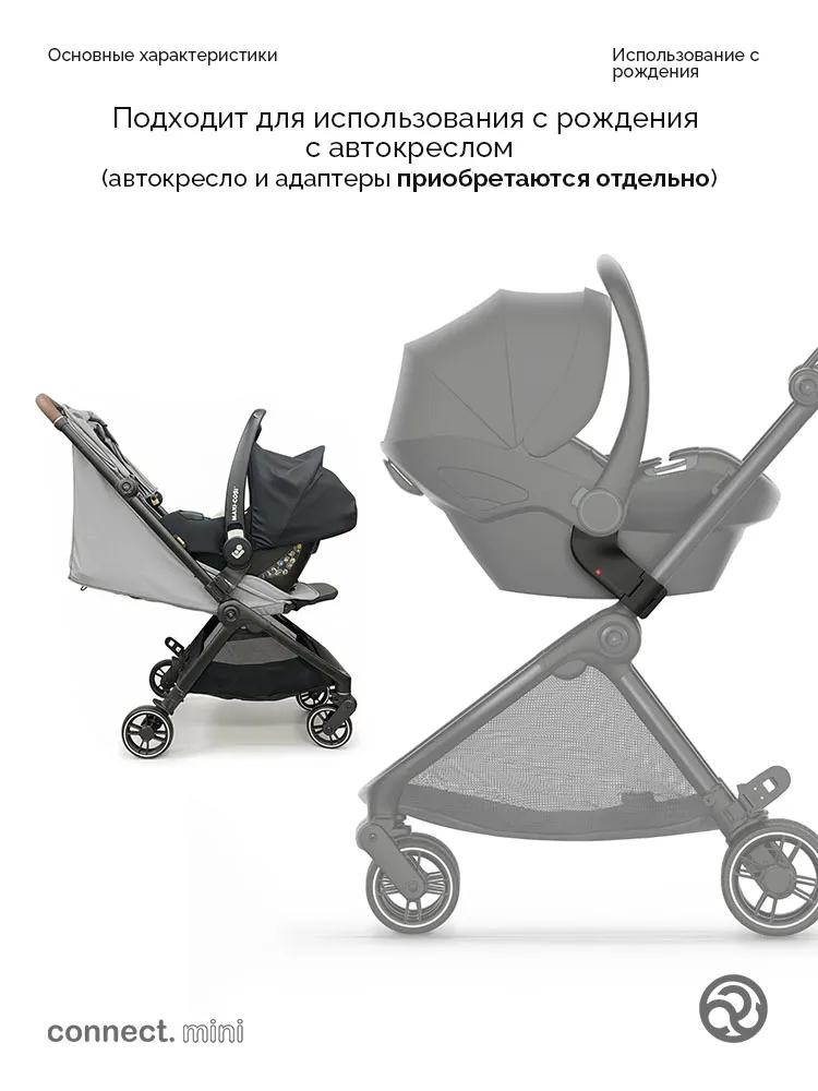 Коляска прогулочная для двойни Bumprider Connect.mini